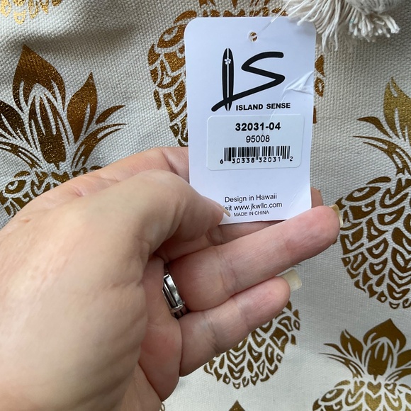 Large Hawaii Gold Pineapple Canvas Bag NWT - Picture 4 of 7